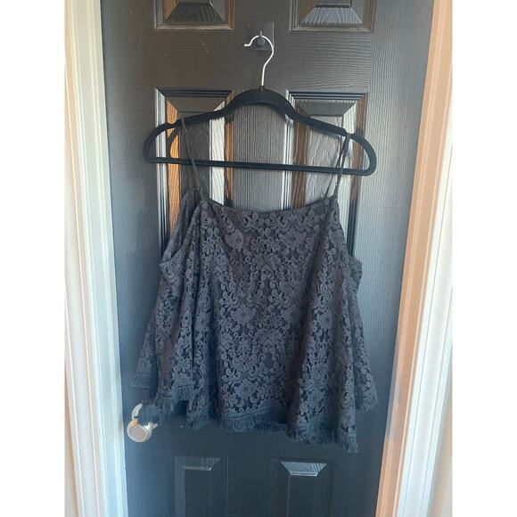 BAILEY 44 Black Floral Fringe Lace Off The Shoulder Shirt-Size M - Picture 3 of 9